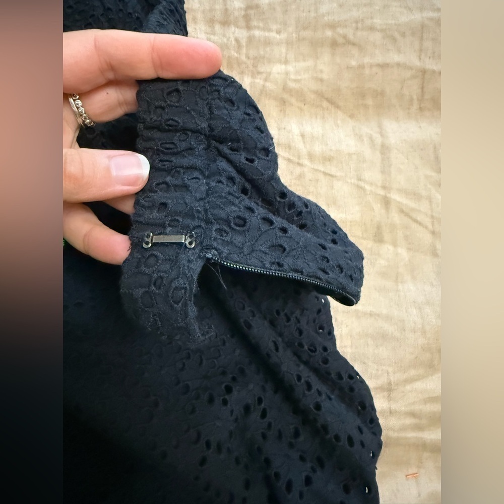 Coldwater Creek Black Eyelet lace ruffle midi Skirt - Picture 10 of 12